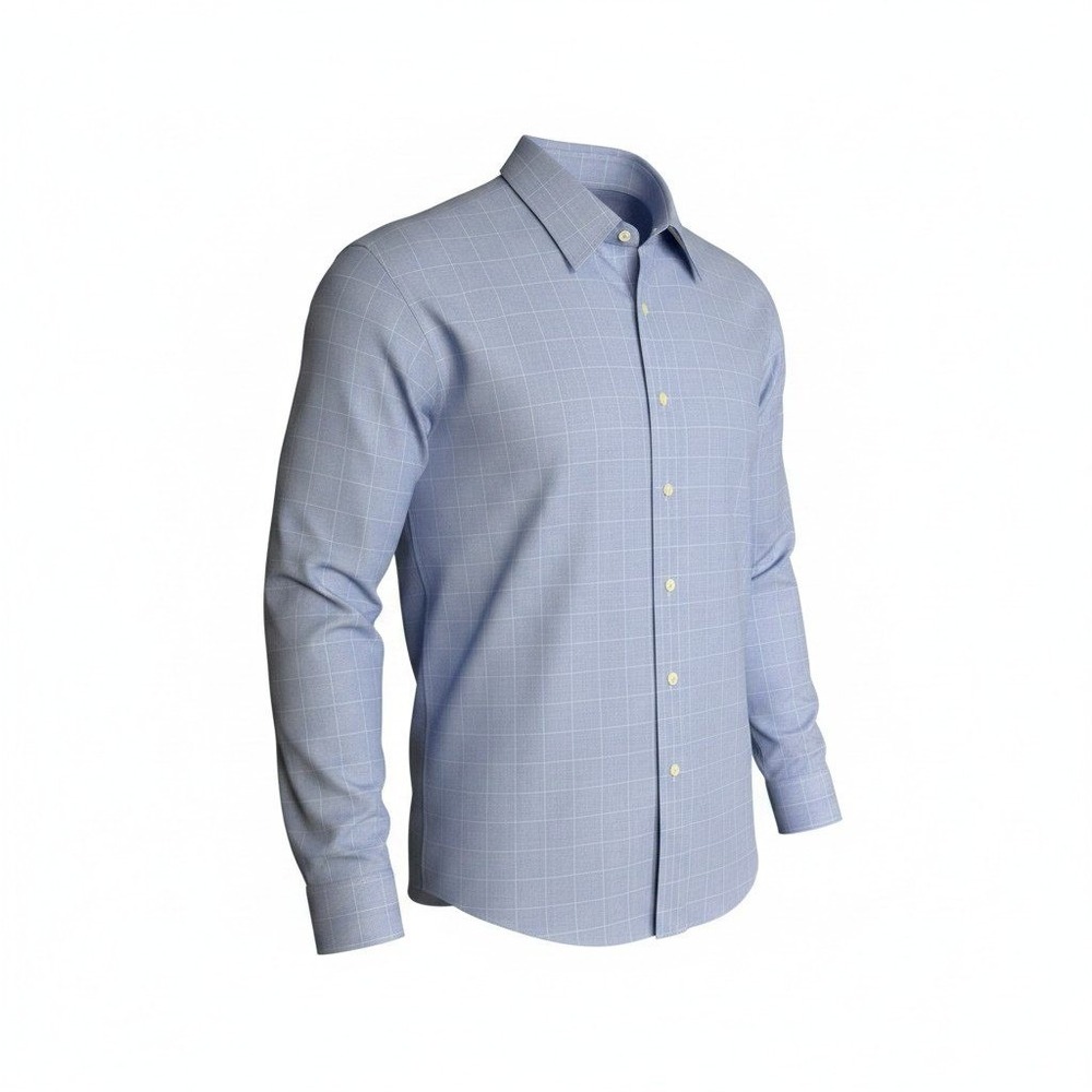 Brooks Brothers 346 Mens 16.5 34/35 Blue Glen Plaid Non-Iron Regular Fit Shirt